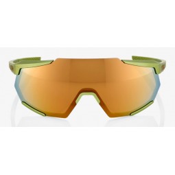 Okulary 100% RACETRAP Matte Metallic Viperidae - Bronze Multilayer Mirror Lens (Szkła Brązowe Lustrzane Wielowarstwowe, LT 17% +