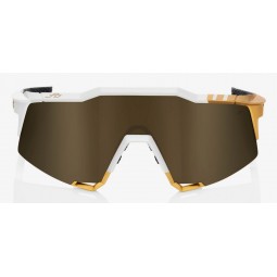 Okulary 100% SPEEDCRAFT Peter Sagan LE White Gold - Soft Gold Mirror Lens (Szkła Złote Lustrzane Wielowarstwowe, LT 10% + Szkła 