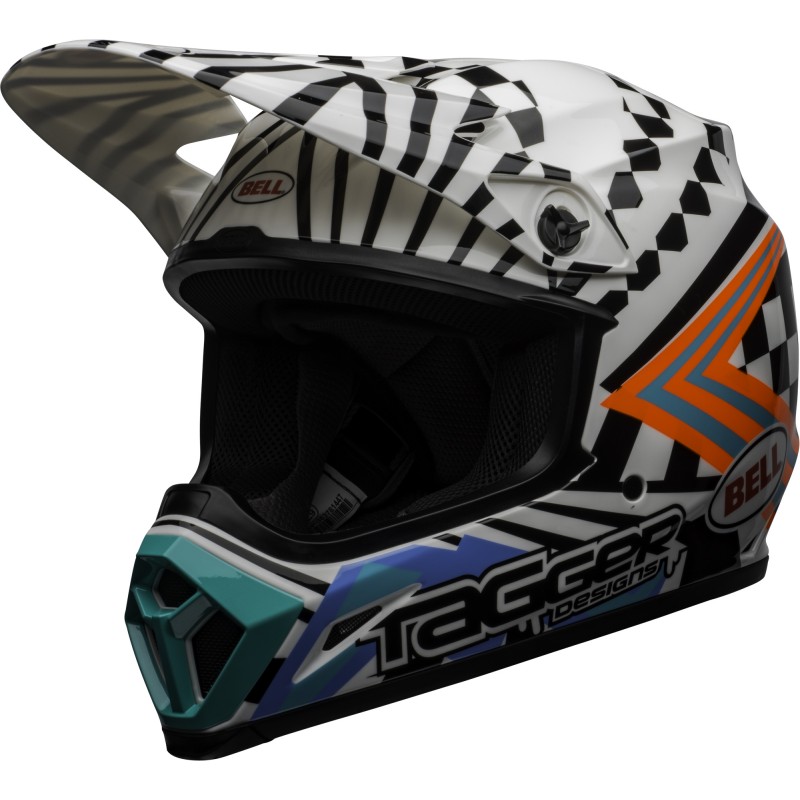 KASK BELL MX-9 MIPS TAGGER CHECK ME OUT GLOSS WHITE/BLACK