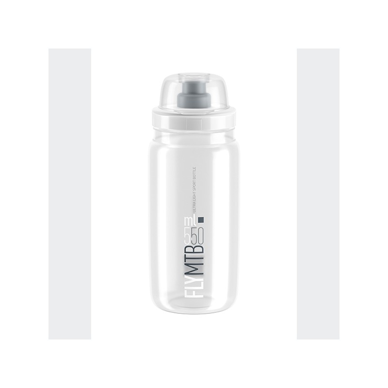 Elite Bidon Fly MTB Clear Grey logo 550ml