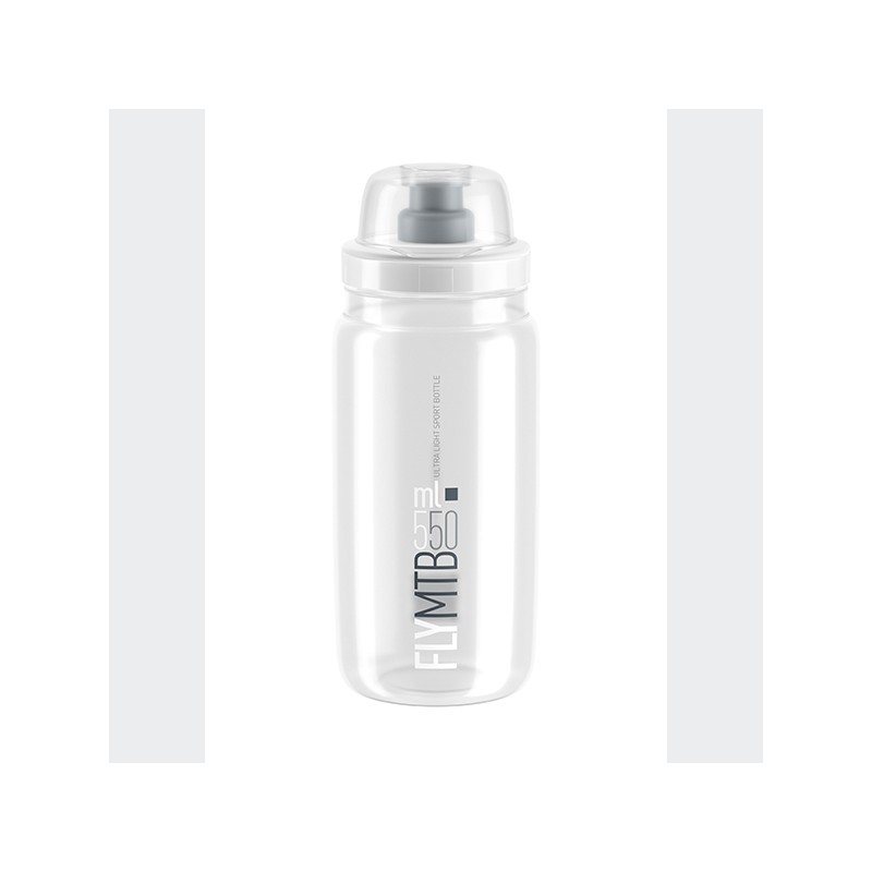 Elite Bidon Fly MTB Clear Grey logo 550ml