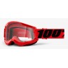 Gogle 100% STRATA 2 RED (Szyba Przezroczysta Anti-Fog, LT 88%-92%) (NEW)
