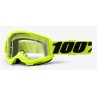 Gogle 100% STRATA 2 FLUO YELLOW (Szyba Przezroczysta Anti-Fog, LT 88%-92%) (NEW)