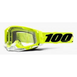 Gogle 100% RACECRAFT 2 YELLOW (Szyba Przezroczysta Anti-Fog, LT 88%-92% + 10 Zrywek) (NEW)