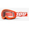 Gogle 100% STRATA 2 ORANGE (Szyba Przezroczysta Anti-Fog, LT 88%-92%) (NEW)
