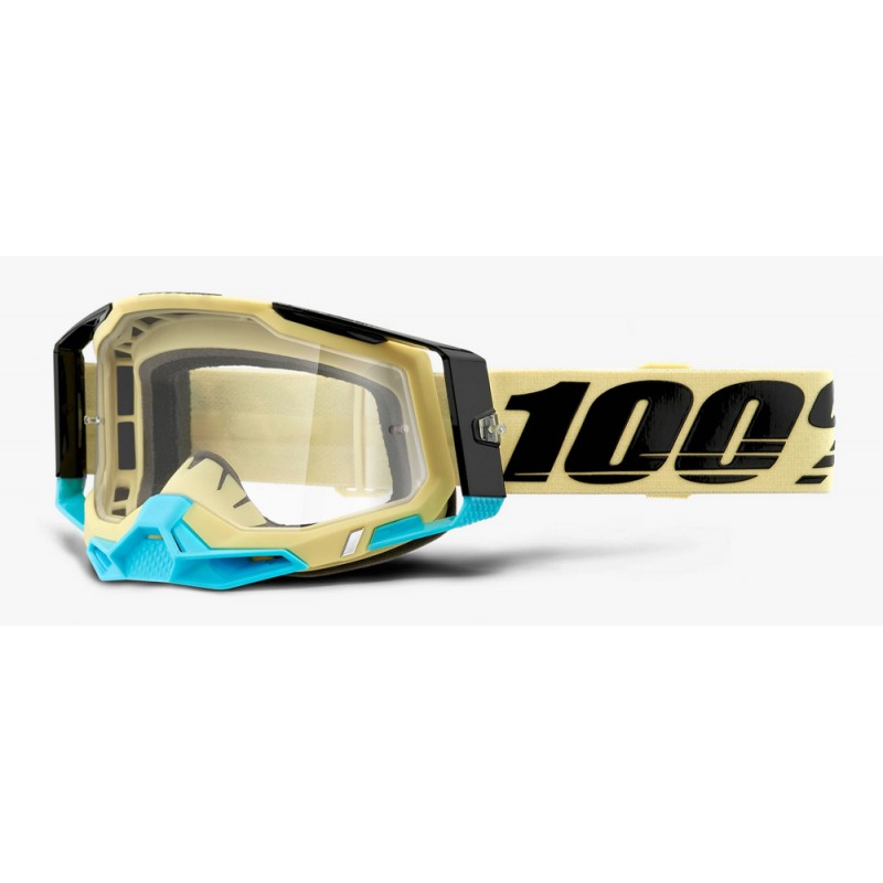 Gogle 100% RACECRAFT 2 AIRBLAST (Szyba Przezroczysta Anti-Fog, LT 88%-92% + 10 Zrywek) (NEW)