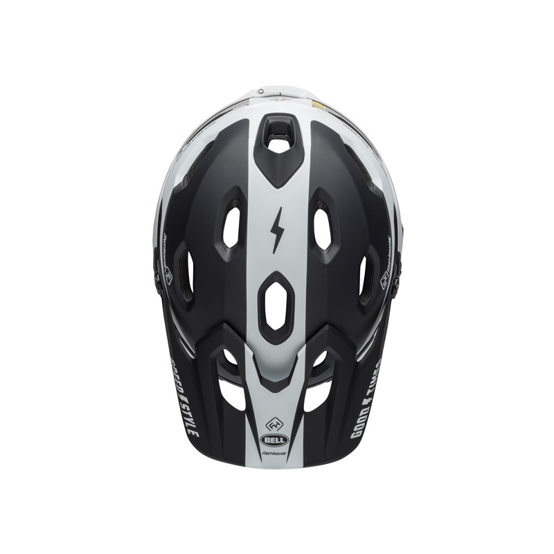 Kask full face BELL SUPER DH MIPS SPHERICAL fasthouse stripes matte black white (NEW)