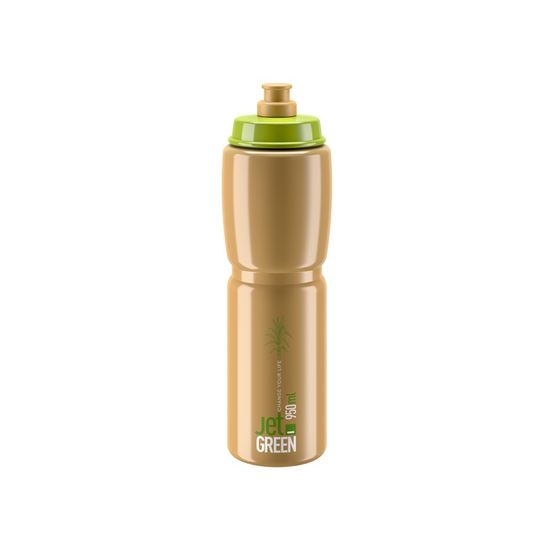 Elite Bidon Jet Green Brown White logo 950ml