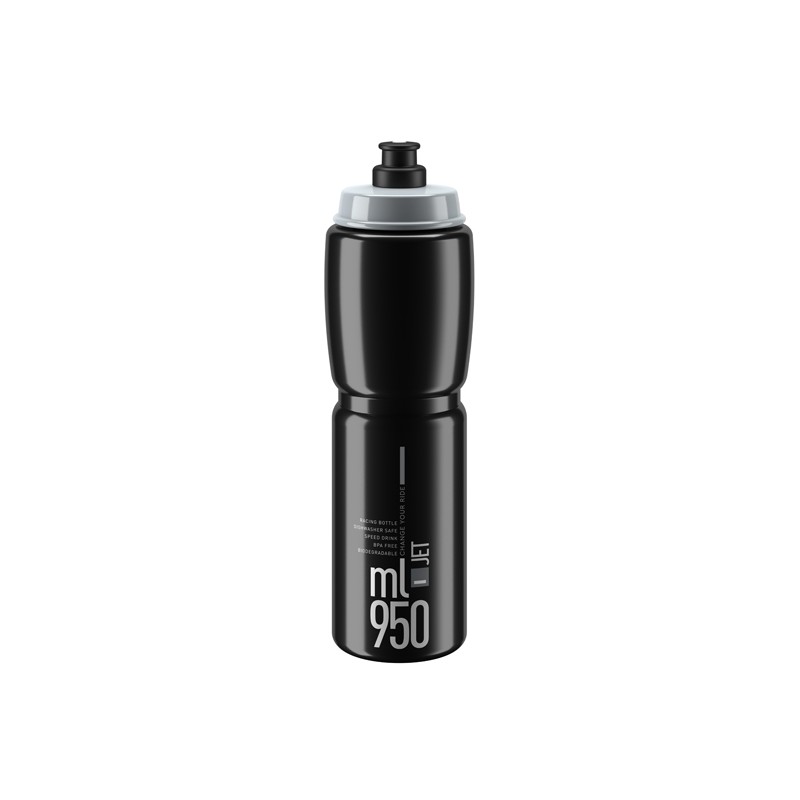 Elite Bidon Jet Black Grey logo 950ml