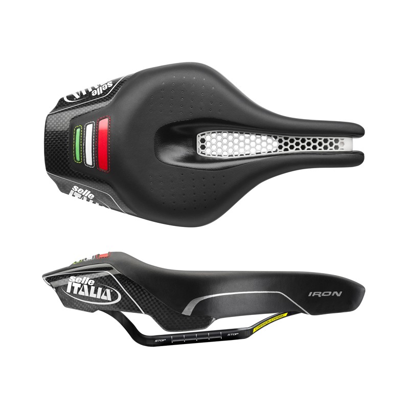 Siodło SELLE ITALIA IRON TEKNO FLOW S (id match - S123) carbon/keramic 7x9, fibra-tek, 205g czarne (DWZ)