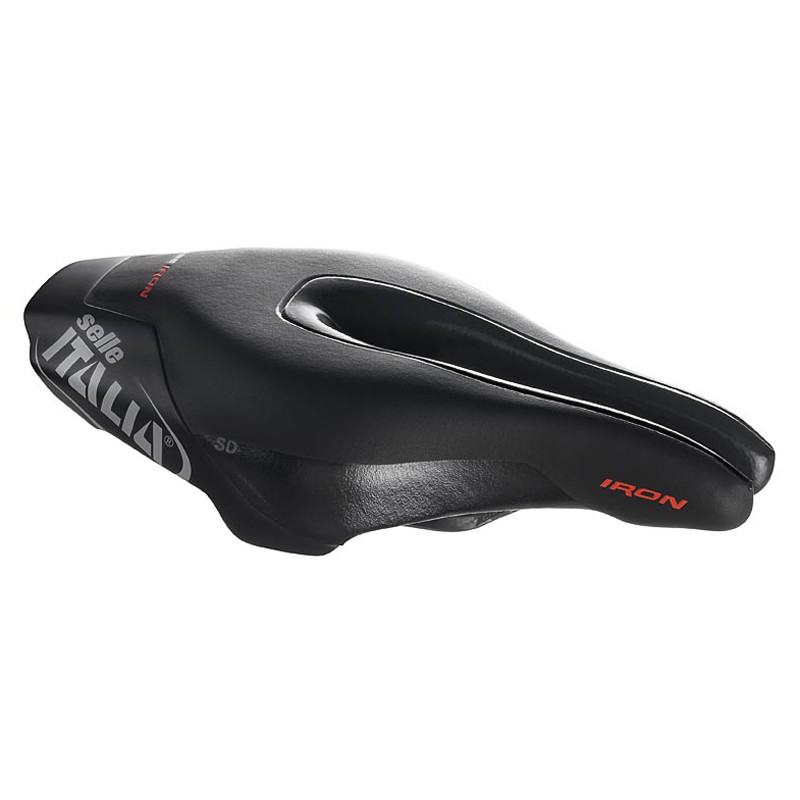 Siodło SELLE ITALIA IRON EVO KIT CARBONIO SUPERFLOW SD miękkie (id match - universal) ti 316 tube 7, fibra-tek, czarne (DWZ)
