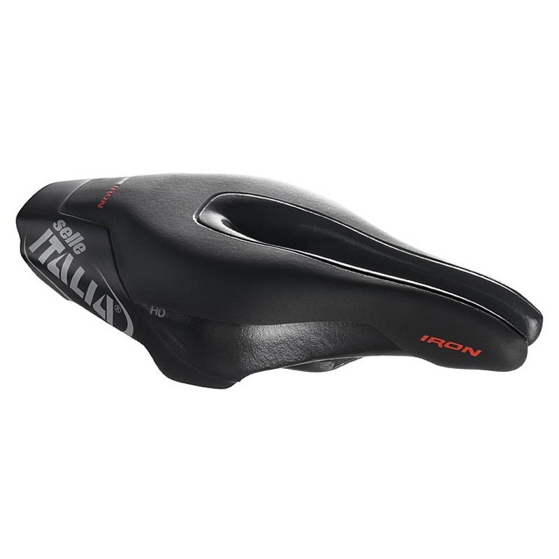 Siodło SELLE ITALIA IRON EVO KIT CARBONIO SUPERFLOW HD twarde (id match - universal) ti 316 tube 7, fibra-tek, czarne (DWZ)