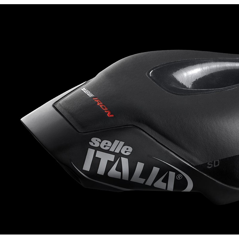 Siodło SELLE ITALIA IRON EVO KIT CARBONIO SUPERFLOW HD twarde (id match - universal) ti 316 tube 7, fibra-tek, czarne (DWZ)