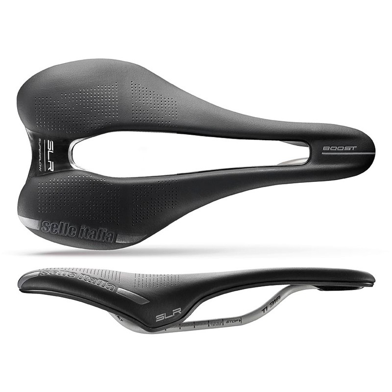 Siodło SELLE ITALIA SLR BOOST SUPERFLOW L (id match - L3) ti 316 tube 7, fibra-tek, czarne (NEW)
