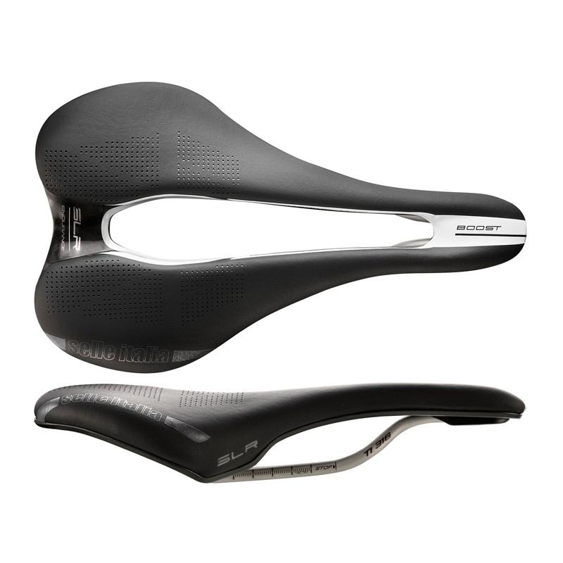 Siodło SELLE ITALIA SLR BOOST ENDURANCE SUPERFLOW L (id match - L3) ti 316 tube 7, fibra-tek, czarne (NEW)