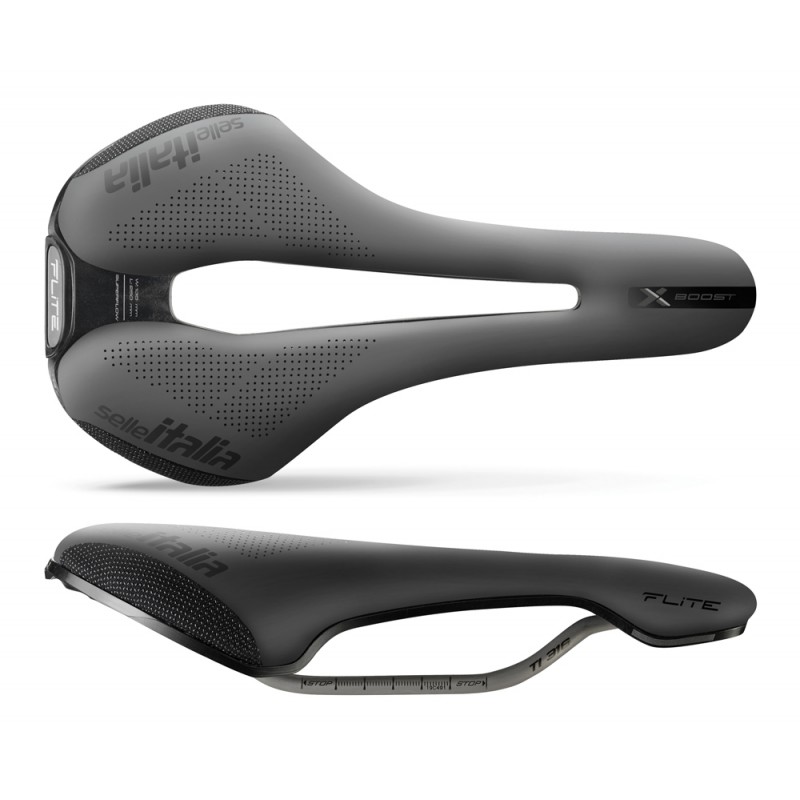 Siodło SELLE ITALIA FLITE BOOST X-CROSS SUPERFLOW S (id match - S3) TI 316 Tube 7, fibra-tek, czarne (NEW)