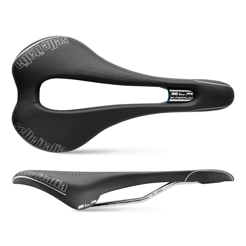 Siodło SELLE ITALIA SLR SUPERFLOW L (id match - L3) ti 316 tube 7, fibra-tek, 195g czarne (NEW)