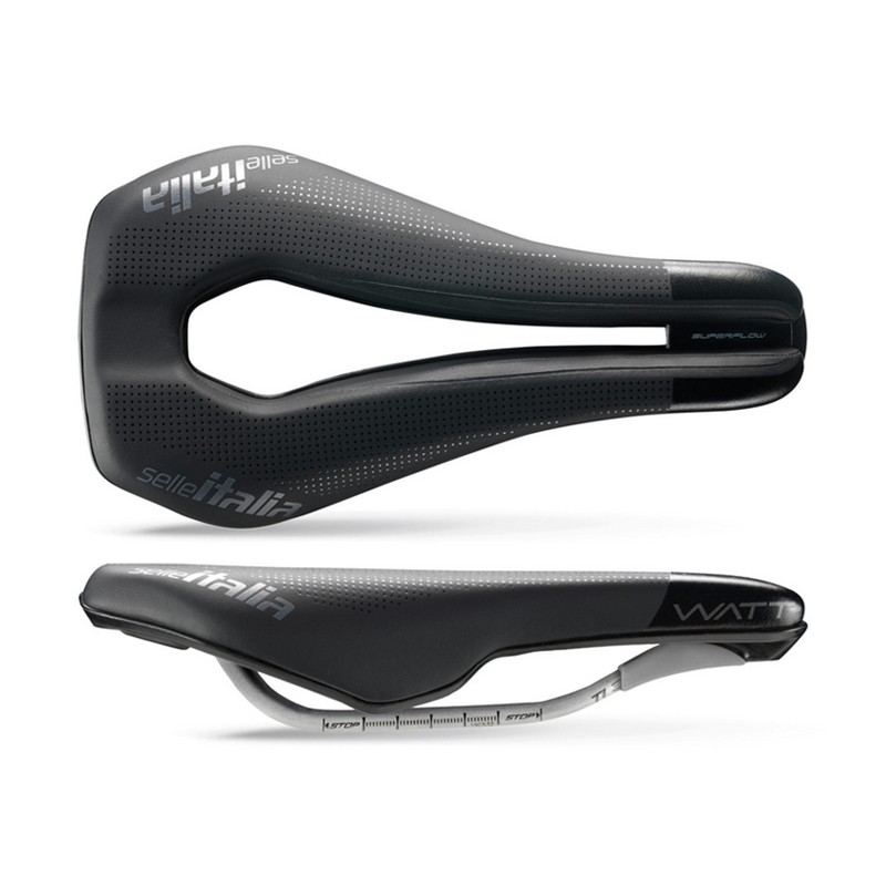 Siodło SELLE ITALIA WATT GEL SUPERFLOW (id match - U3) TI 316 Tube 7, duro-tek, czarne (NEW)