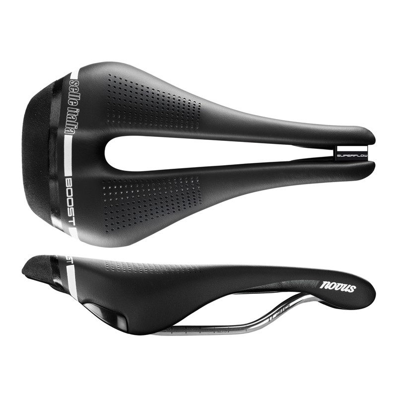 Siodło SELLE ITALIA NOVUS BOOST SUPERFLOW L (id match - L3) ti 316 tube 7, fibra-tek, czarne (DWZ)