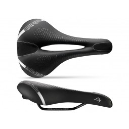 Siodło SELLE ITALIA LADY GEL FLOW L (id match - L2) Manganese Tube 7,  fibra-tek, 310g czarne (NEW 2021)