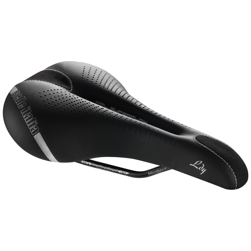Siodło SELLE ITALIA LADY GEL FLOW L (id match - L2) Manganese Tube 7,  fibra-tek, 310g czarne (NEW 2021)