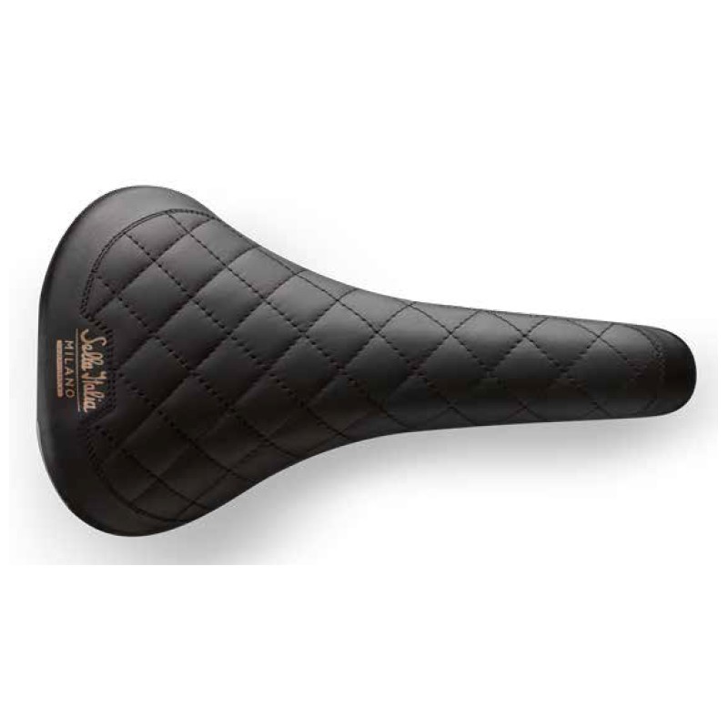 Siodło SELLA ITALIA TURBO BONNIE Fec Alloy 7, skórzane czarne 367g (NEW)