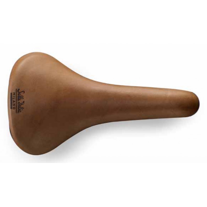 Siodło SELLA ITALIA TURBO RACER Fec Alloy 7, skórzane jasne brązowe 370g (NEW)