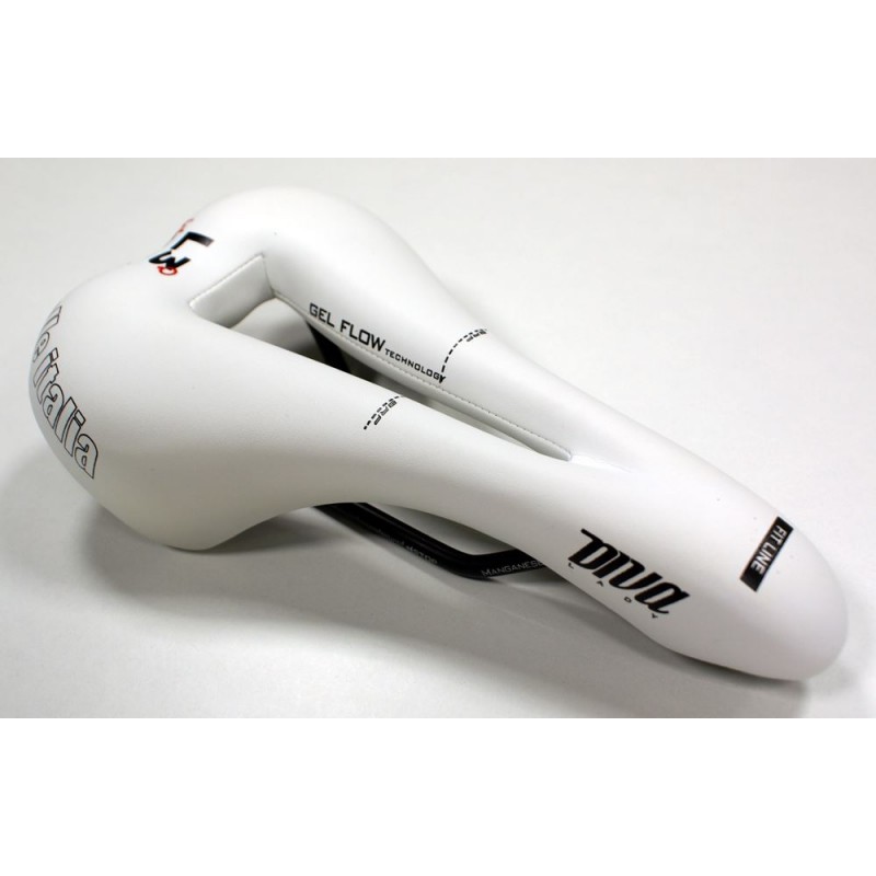 Siodło SELLE ITALIA DIVA GEL SUPERFLOW L (id match - L3)  manganese tube 7, białe, testowe zestaw SIT-0000000000134 (NEW)