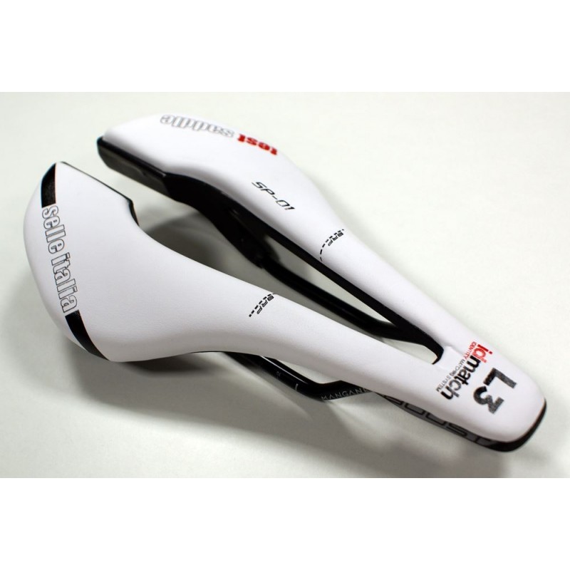 Siodło SELLE ITALIA SP-01 BOOST TM SUPERFLOW (id match - L3) manganese tube 7, białe, testowe zestaw SIT-0000000000157 (NEW)