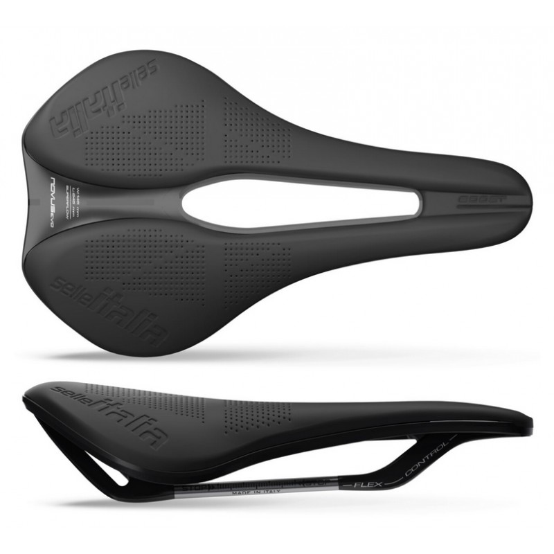 Siodło SELLE ITALIA NOVUS EVO BOOST SUPERFLOW L (id match - L3) FeC Alloy Ø7, soft-tek, czarne (NEW)