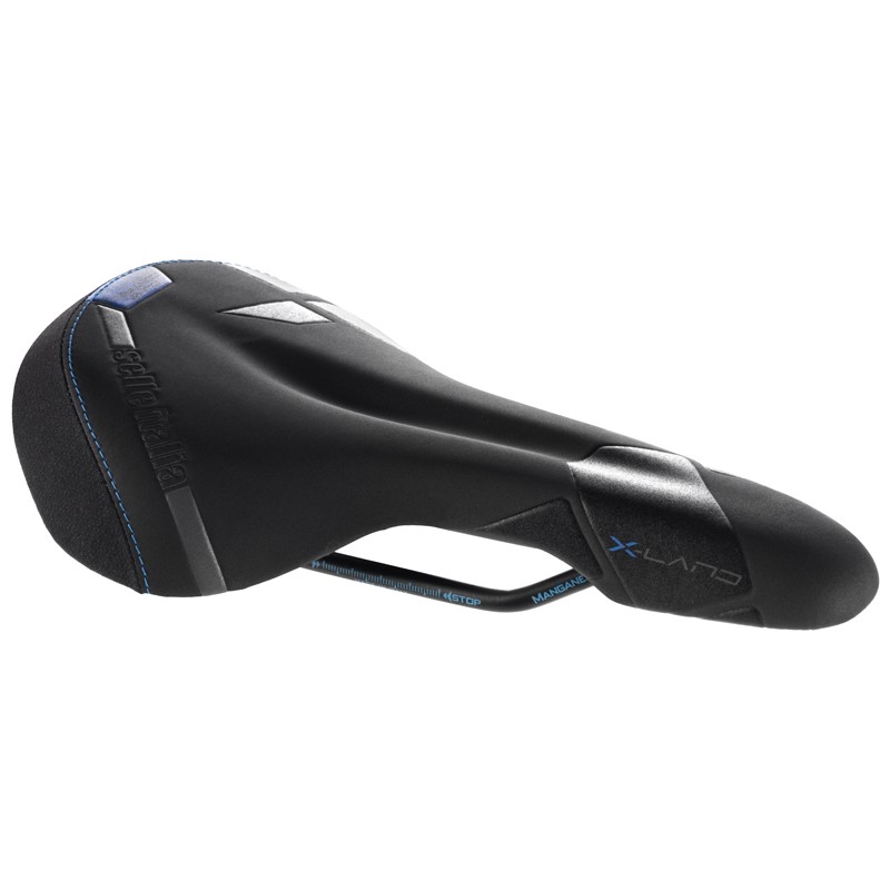 Siodło SELLE ITALIA X-LAND E-BIKE TM L (id match - L1) Manganese Tube 7, fibra-tek - Mokka, 280g czarno-niebieski (DWZ)