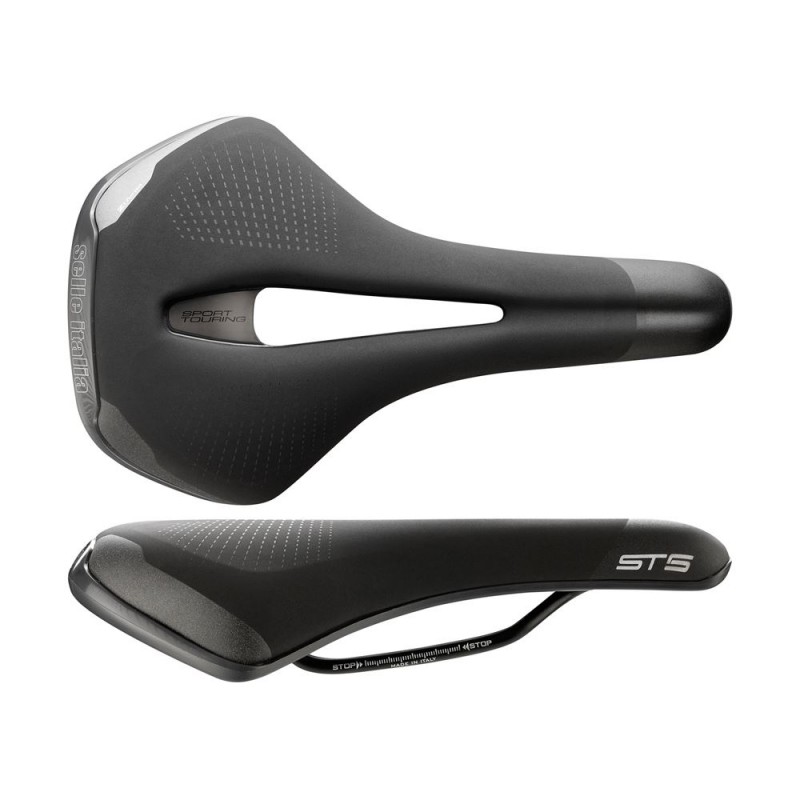 Siodło SELLE ITALIA SPORTOURING ST 5 FLOW L (id match - L2) Fec Alloy 7x9, soft-tek, żelowe czarne (NEW)