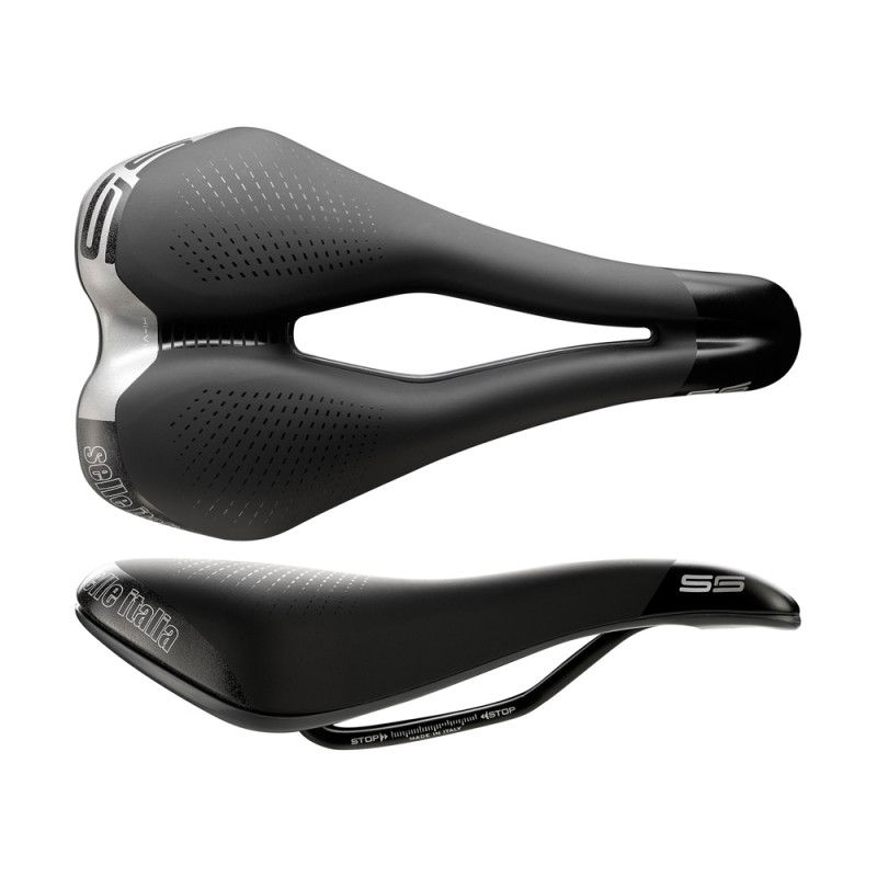 Siodło SELLE ITALIA SPORT S 5 SUPERFLOW S (id match - S3) Fec Alloy 7, soft-tek, żelowe czarne (NEW)