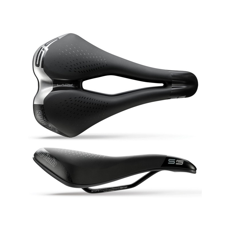 Siodło SELLE ITALIA SPORT S 5 LADY SUPERFLOW L (id match - L3) Fec Alloy 7, soft-tek, żelowe czarne (NEW)