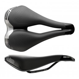 Siodło SELLE ITALIA MAX S 5 SUPERFLOW L (id match - L3) Fec Alloy 7, soft-tek, żelowe czarne (NEW)