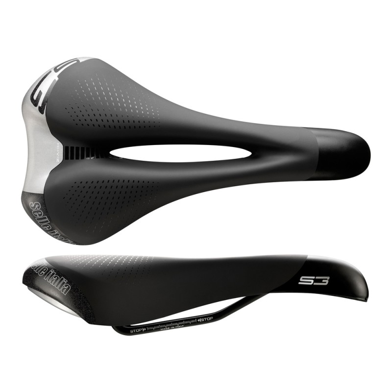 Siodło SELLE ITALIA SPORT S 3 FLOW S (id match - S2) Fec Alloy 7, soft-tek, żelowe czarne (NEW)