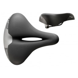 Siodło SELLE ITALIA TOURING T 2 FLOW S (id match - L2) Fec Alloy 7, soft-tek, żelowe czarne (NEW)