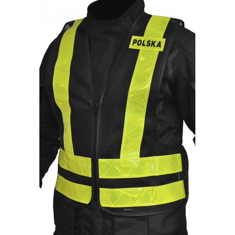 KAMIZELKA ODBLASKOWA OZONE POLSKA BLACK/FLUO YELLOW