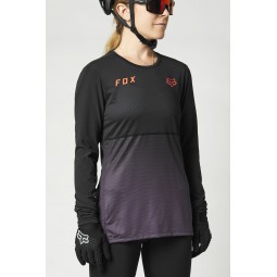 KOSZULKA ROWEROWA FOX LADY Z DŁUGIM RĘKAWEM FLEXAIR BLACK/PURPLE