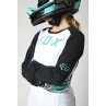 KOSZULKA ROWEROWA FOX LADY Z DŁUGIM RĘKAWEM DEFEND WHITE/BLACK