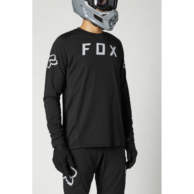 KOSZULKA ROWEROWA FOX Z DŁUGIM RĘKAWEM DEFEND BLACK
