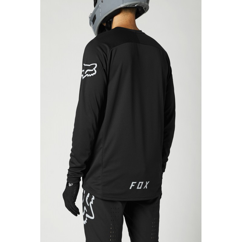 KOSZULKA ROWEROWA FOX Z DŁUGIM RĘKAWEM DEFEND BLACK