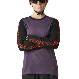 KOSZULKA ROWEROWA FOX LADY Z DŁUGIM RĘKAWEM RANGER DR BLACK/PURPLE