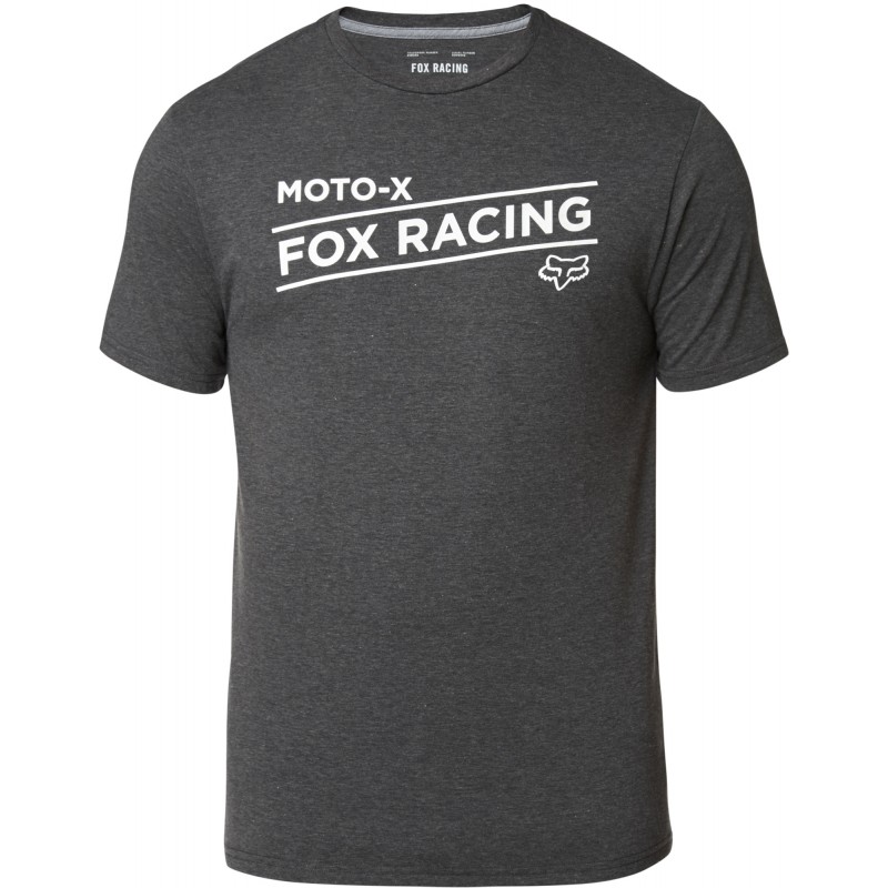 T-SHIRT FOX BANNER TECH HEATHER BLACK