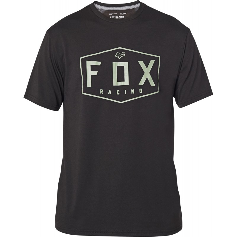 T-SHIRT FOX CREST TECH BLACK/GREEN