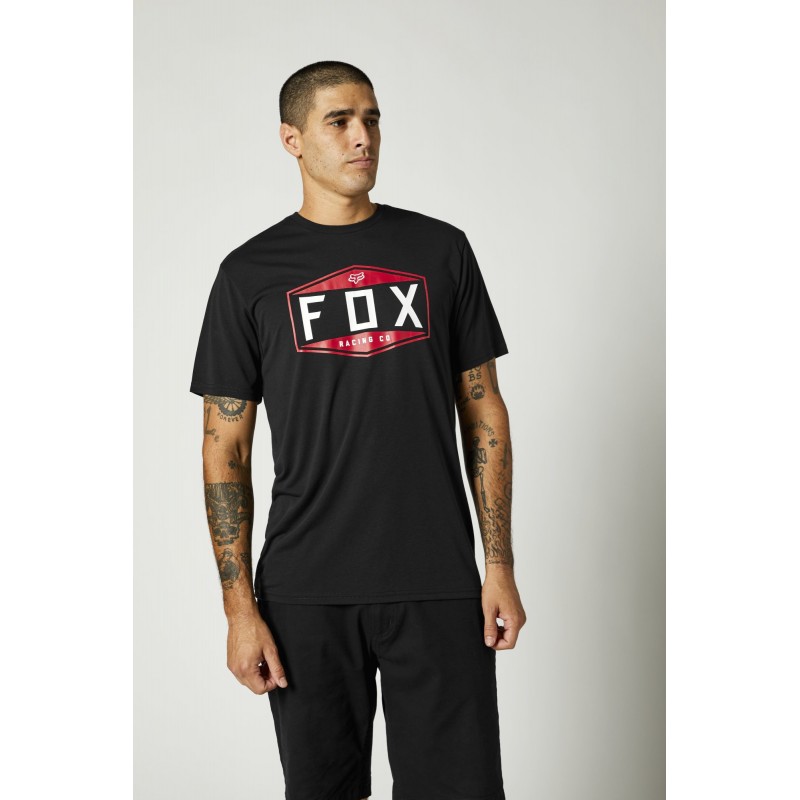 T-SHIRT FOX EMBLEM TECH BLACK