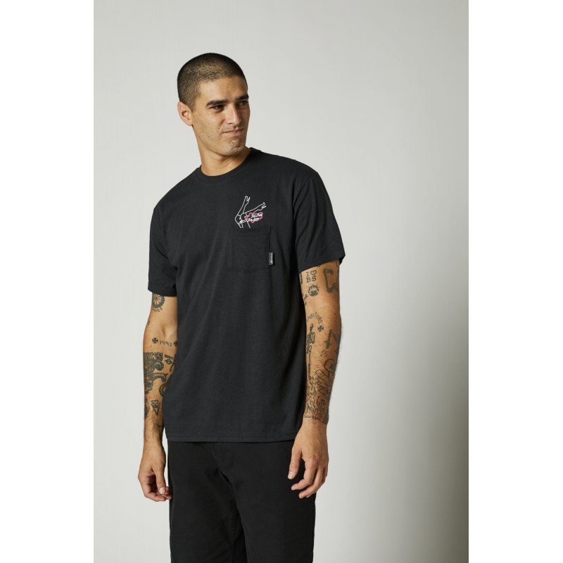 T-SHIRT FOX FAST LANE POCKET BLACK