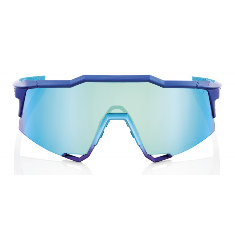 Okulary 100% SPEEDCRAFT Matte Metallic Into the Fade - Blue Topaz Multilayer Mirror Lens (Szkła Błękitne Lustrzane Wielowarstwow