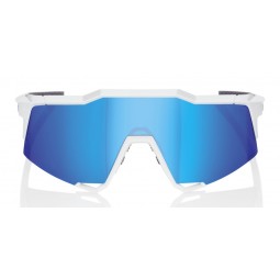 Okulary 100% SPEEDCRAFT Matte White - HiPER Blue Multilayer Mirror Lens (Szkła Niebieskie Lustrzane Wielowarstwowe) (NEW 2021)