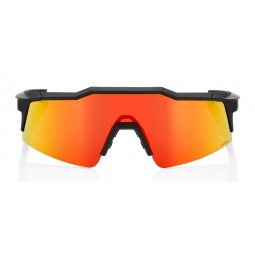 Okulary 100% SPEEDCRAFT SL Soft Tact Black - HiPER Red Multilayer Mirror Lens (Szkła Niebieskie Lustrzane Wielowarstwowe) (NEW 2